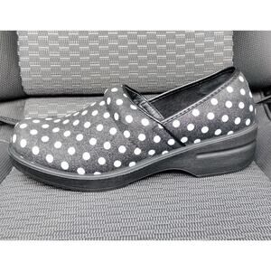 Ingaro Clogs Nursing Shoes Womens 10 M Black White Slip Resistant Polkadot Polka